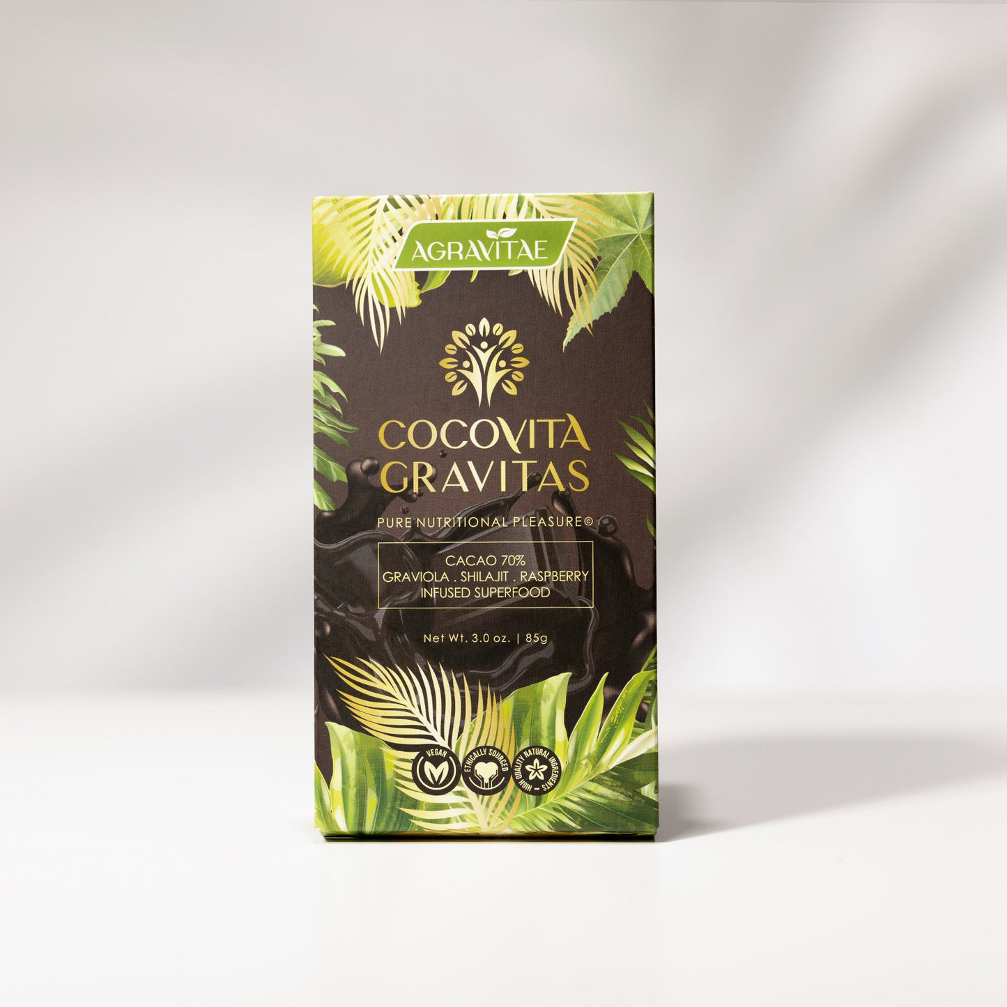 85% Gravitas & Paleo Bar (4 PACK BUNDLE) With Graviola, Raspberry And Shilajit