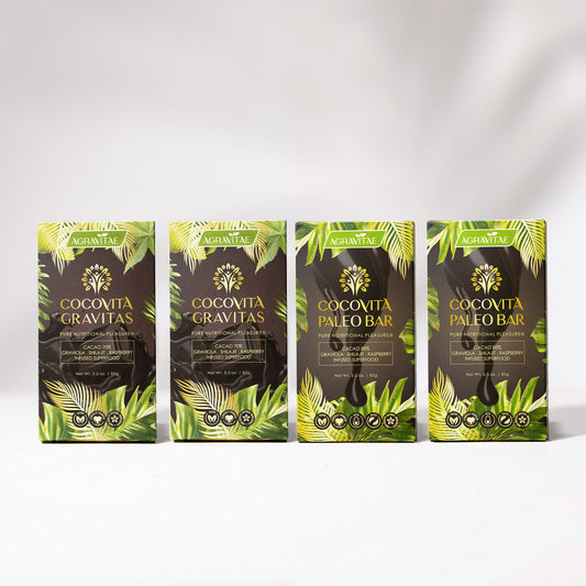 85% Gravitas & Paleo Bar (4 PACK BUNDLE) With Graviola, Raspberry And Shilajit